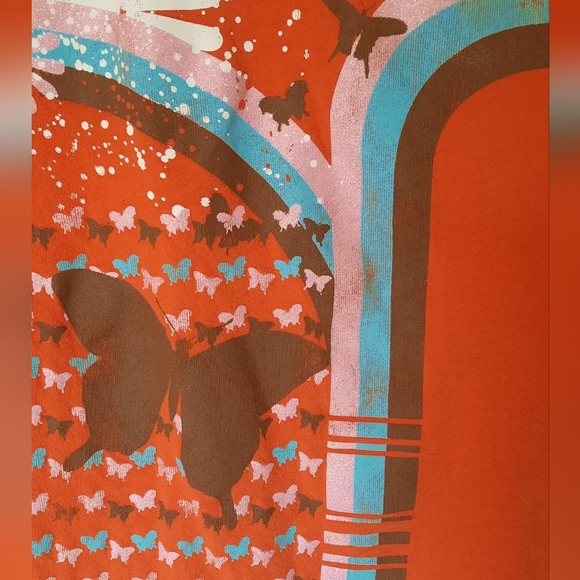 🆕️ Women's Orange Distressed Butterfly T-shirt - Picture 2 of 4